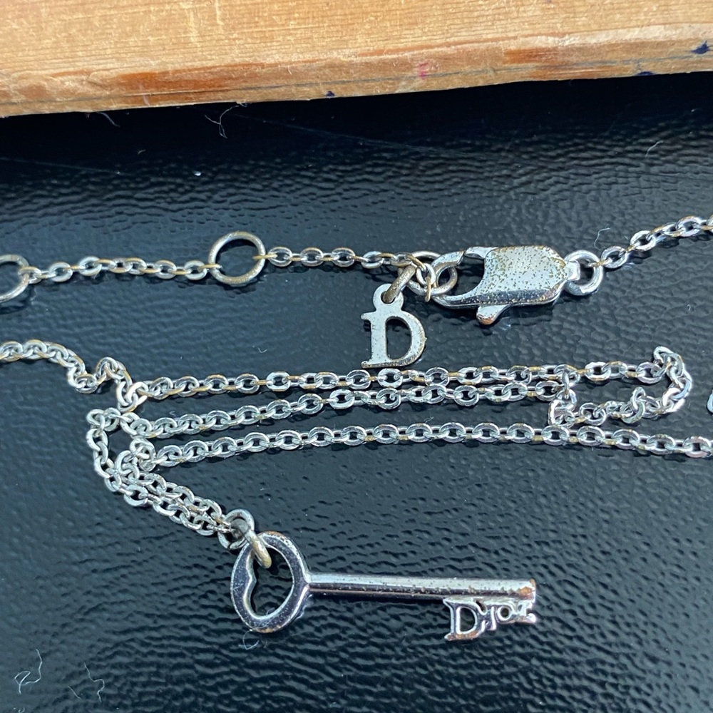 Dior Silver Key Pendant Necklace